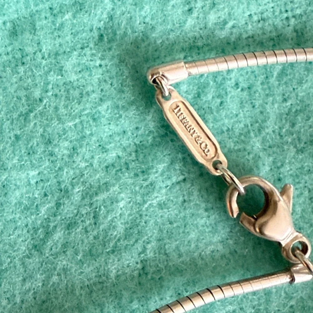 Tiffany & Co. Cross Cutout Pendant Omega Chain Necklace